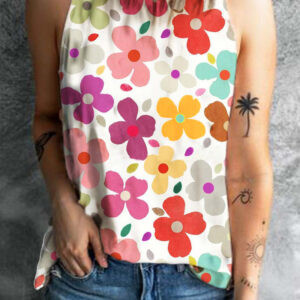 Women's Clothing Styles white cute floral print vest